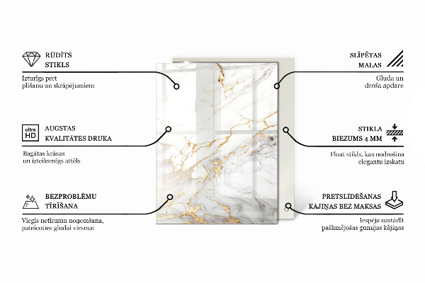 Rechteckige tischplatte glas Marmoradern im Design