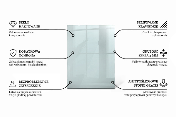Rechteckige glastischplatte transparent