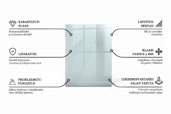 Rechteckige glastischplatte transparent