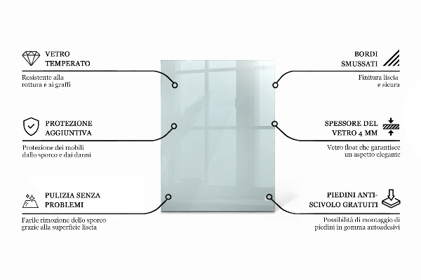 Rechteckige glastischplatte transparent