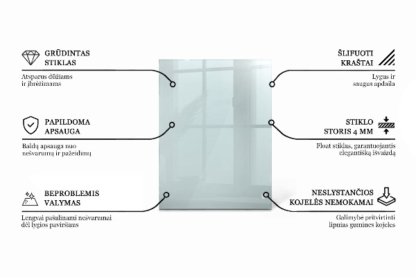 Rechteckige glastischplatte transparent