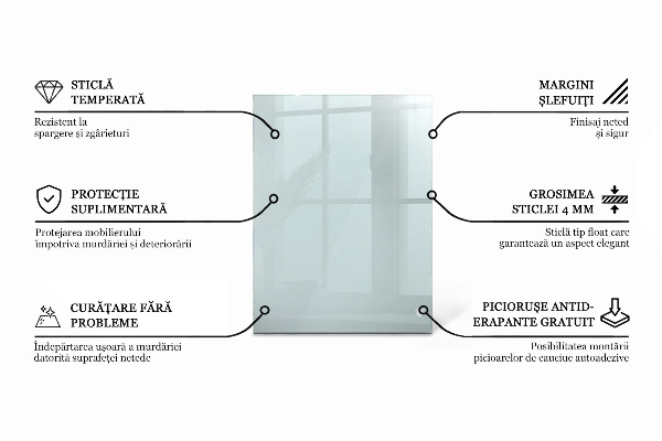 Rechteckige glastischplatte transparent