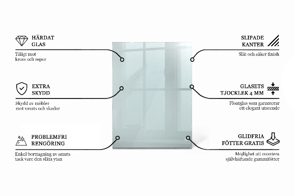 Rechteckige glastischplatte transparent
