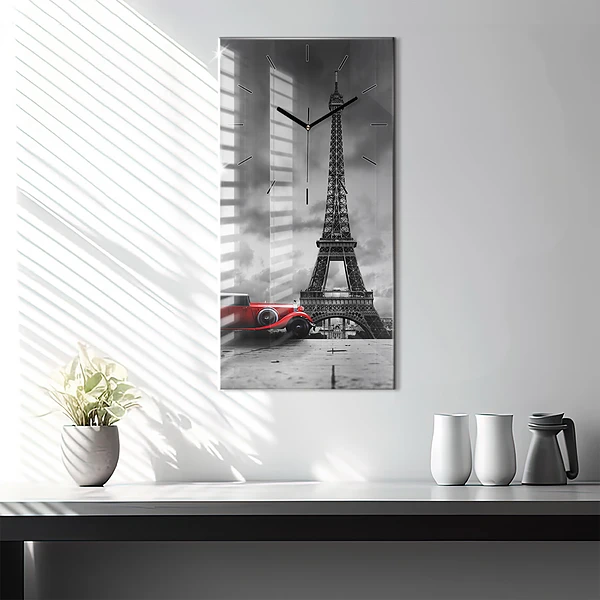 Vertikale Uhr mit motiv Effelturm Paris