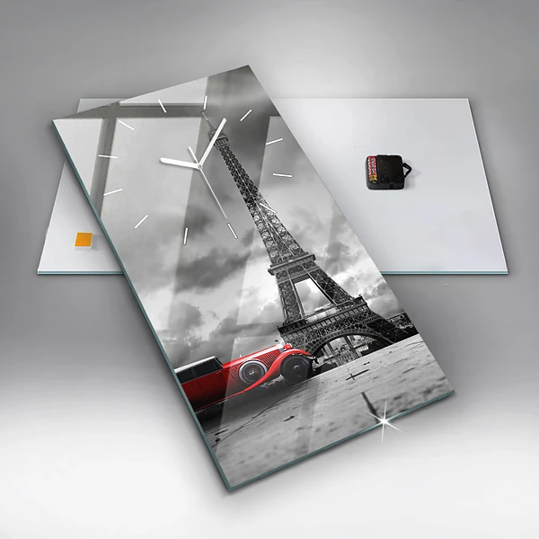 Vertikale Uhr mit motiv Effelturm Paris