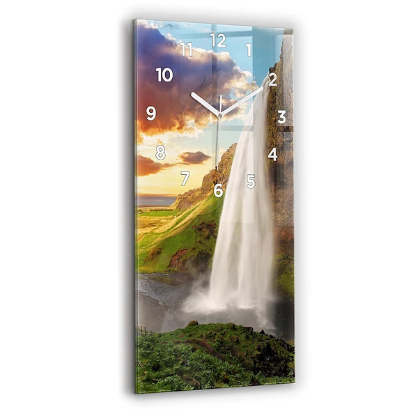 Vertikale Uhr Wasserfall in Island