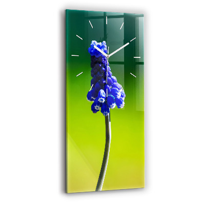 Vertikale Uhr mit motiv Blaue Blumen