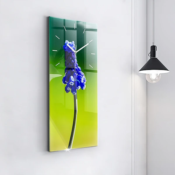 Vertikale Uhr mit motiv Blaue Blumen