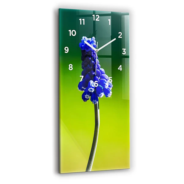 Vertikale Uhr mit motiv Blaue Blumen