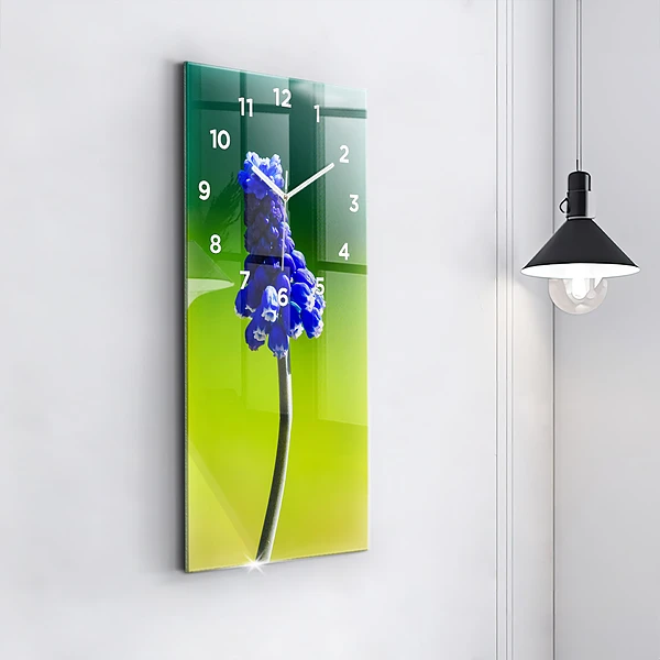 Vertikale Uhr mit motiv Blaue Blumen