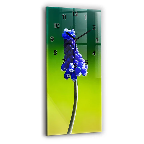 Vertikale Uhr mit motiv Blaue Blumen