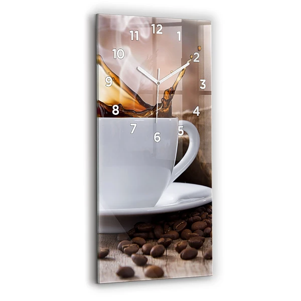 Vertikale Uhr mit motiv Eine Tasse Kaffee