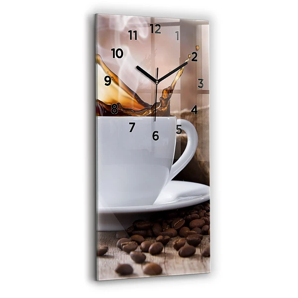 Vertikale Uhr mit motiv Eine Tasse Kaffee