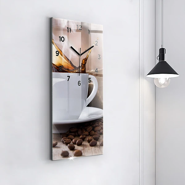 Vertikale Uhr mit motiv Eine Tasse Kaffee