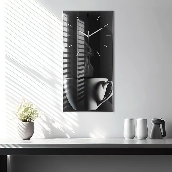 Vertikale Uhr mit motiv Tasse Kaffee