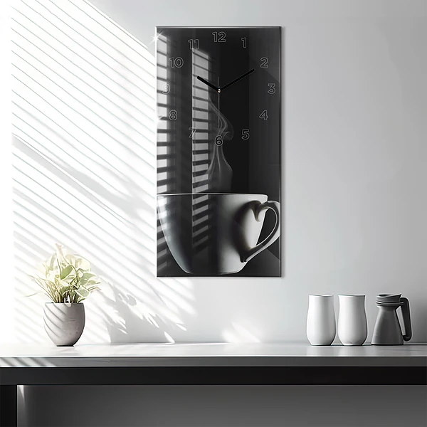 Vertikale Uhr mit motiv Tasse Kaffee