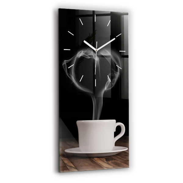 Vertikale Uhr mit motiv Tasse heißer Kaffee