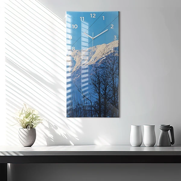 Vertikale Uhr mit motiv Aussicht auf die Berge