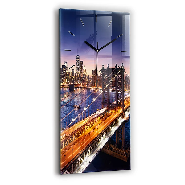 Vertikale Uhr mit motiv New York und der Sonnenuntergang
