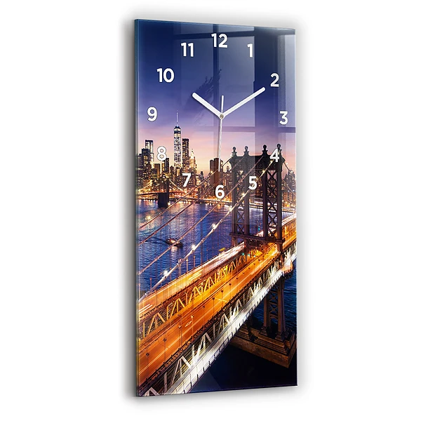 Vertikale Uhr mit motiv New York und der Sonnenuntergang
