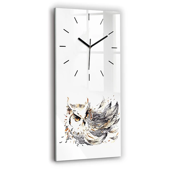 Vertikale Uhr mit motiv Eule Symbol der Weisheit