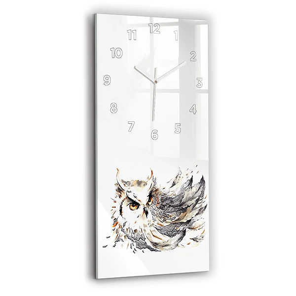 Vertikale Uhr mit motiv Eule Symbol der Weisheit
