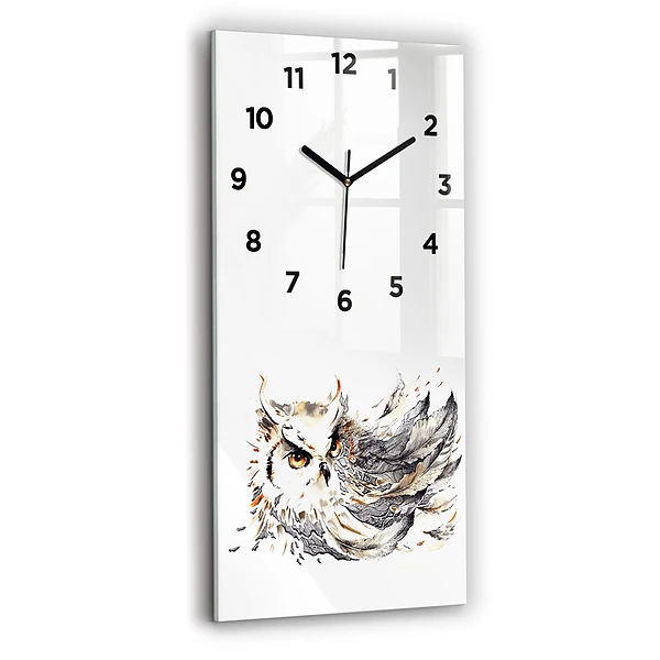 Vertikale Uhr mit motiv Eule Symbol der Weisheit