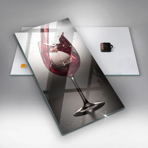 Vertikale Uhr mit motiv Weinglas