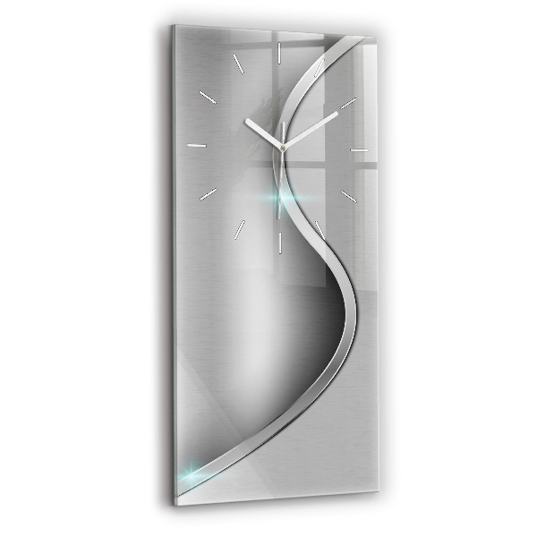 Vertikale Uhr mit motiv Graues Metall Abstraktion
