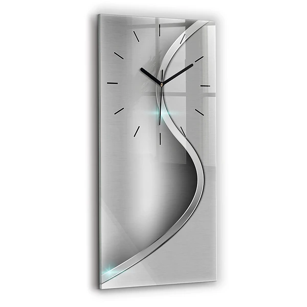 Vertikale Uhr mit motiv Graues Metall Abstraktion