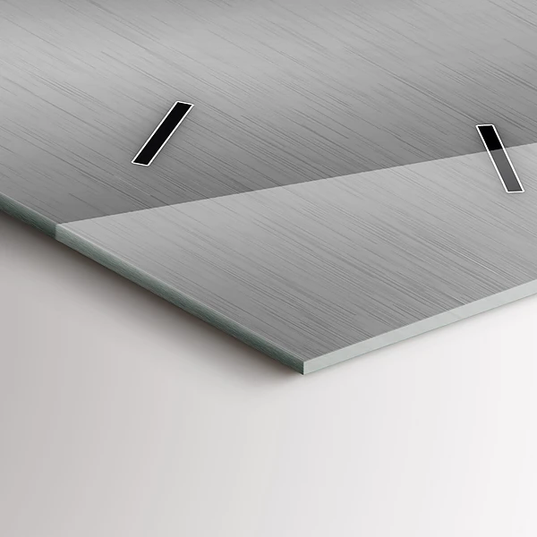 Vertikale Uhr mit motiv Graues Metall Abstraktion