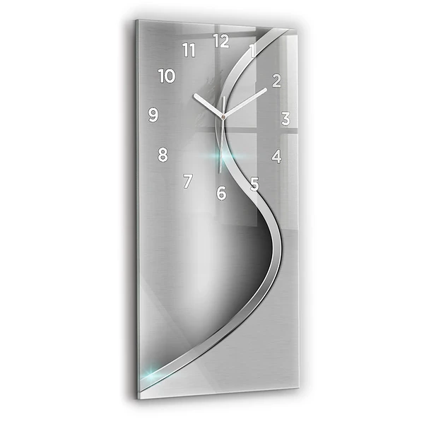 Vertikale Uhr mit motiv Graues Metall Abstraktion