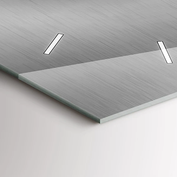 Vertikale Uhr mit motiv Graues Metall Abstraktion