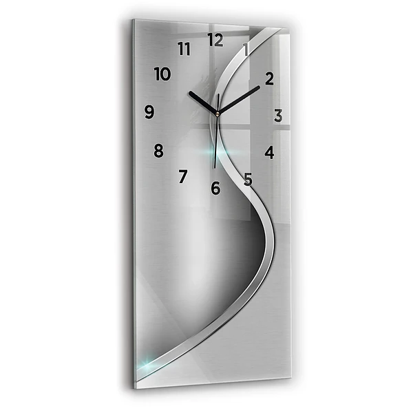 Vertikale Uhr mit motiv Graues Metall Abstraktion