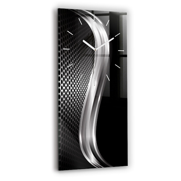 Vertikale Uhr mit motiv Schwarzes Metall Abstraktion