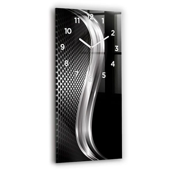 Vertikale Uhr mit motiv Schwarzes Metall Abstraktion