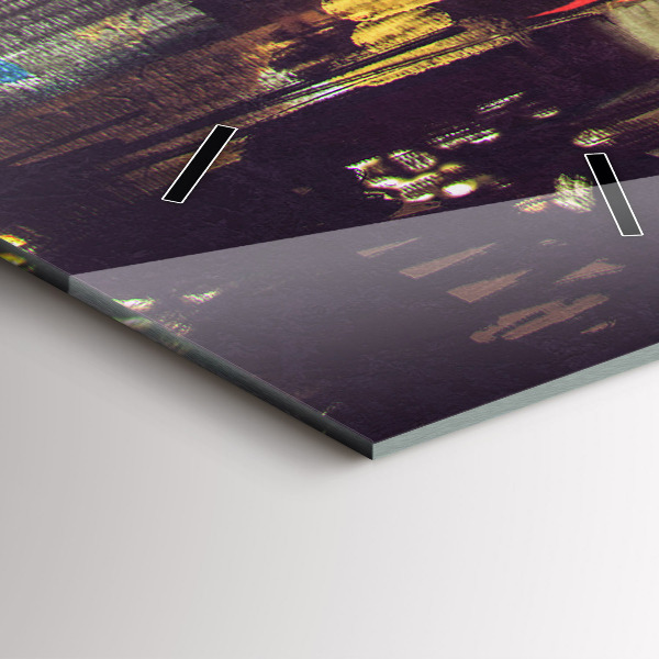 Vertikale Uhr mit motiv Gemalte Stadt