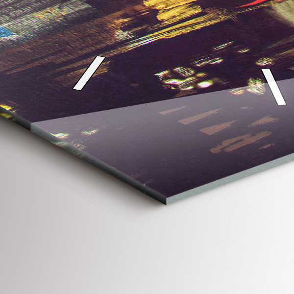 Vertikale Uhr mit motiv Gemalte Stadt