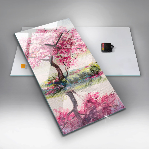 Vertikale Uhr Baum-Mosaik