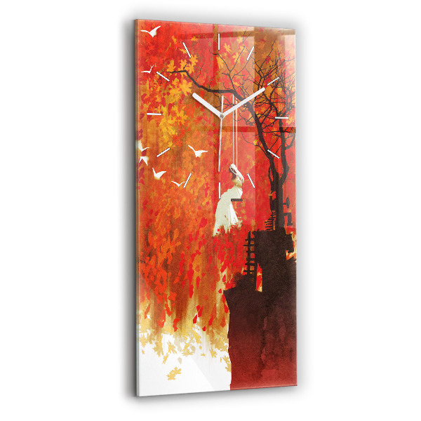 Vertikale Uhr Braut im Herbst