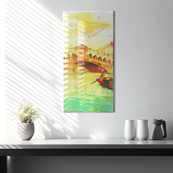 Vertikale Uhr mit motiv Rialtobrücke in Venedig