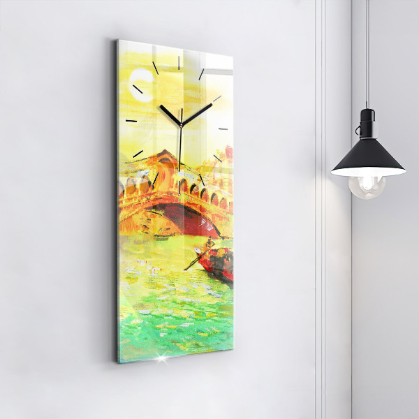 Vertikale Uhr mit motiv Rialtobrücke in Venedig