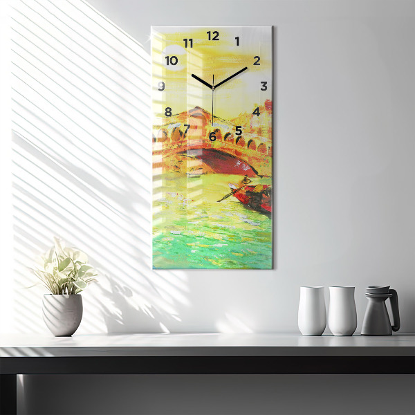 Vertikale Uhr mit motiv Rialtobrücke in Venedig