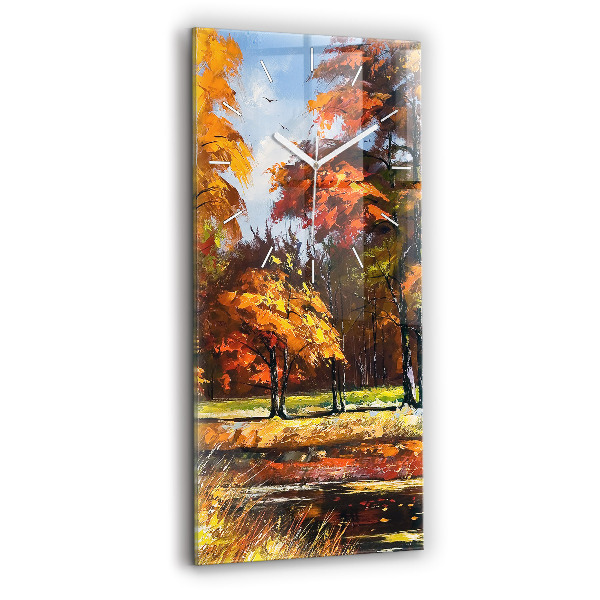 Vertikale Uhr Herbstlandschaft mit Fluss