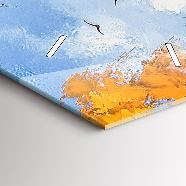 Vertikale Uhr Herbstlandschaft mit Fluss