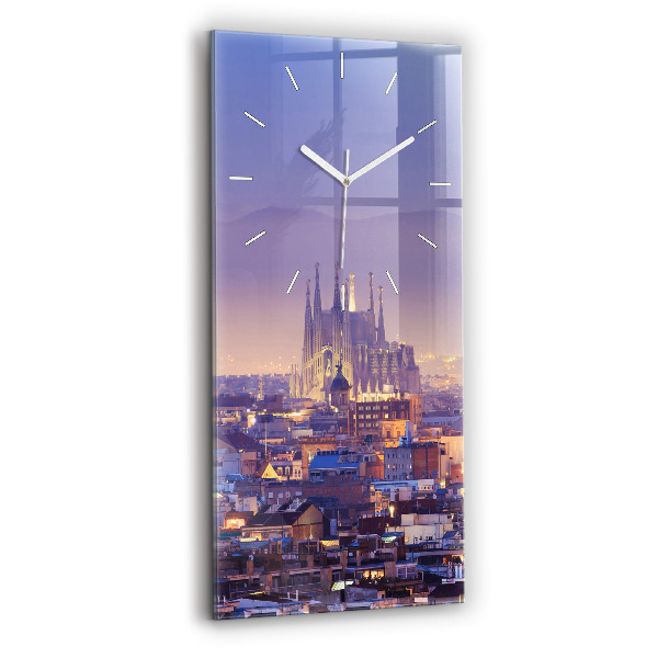 Vertikale Uhr mit motiv Ansicht von Barcelona