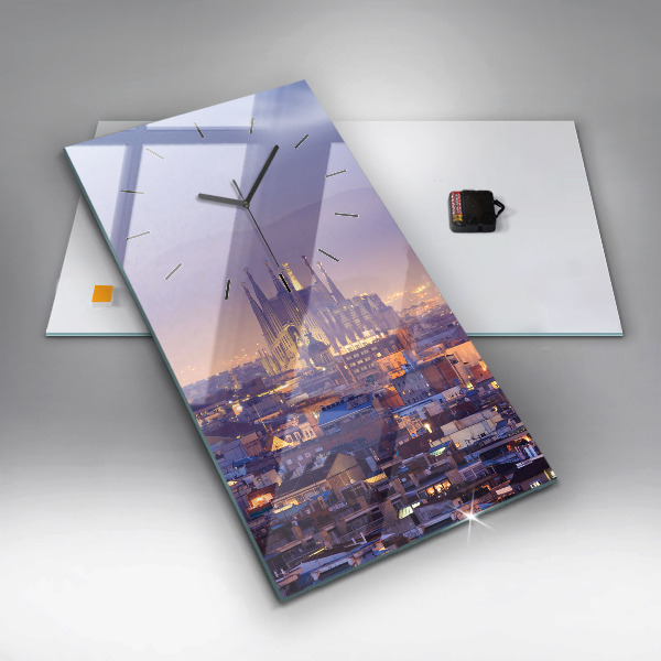 Vertikale Uhr mit motiv Ansicht von Barcelona