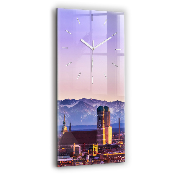 Vertikale Uhr mit motiv Deutsche Alpen München