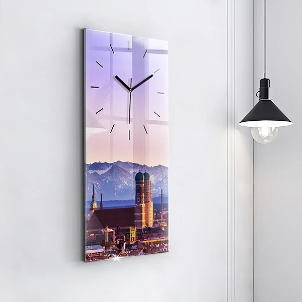 Vertikale Uhr mit motiv Deutsche Alpen München