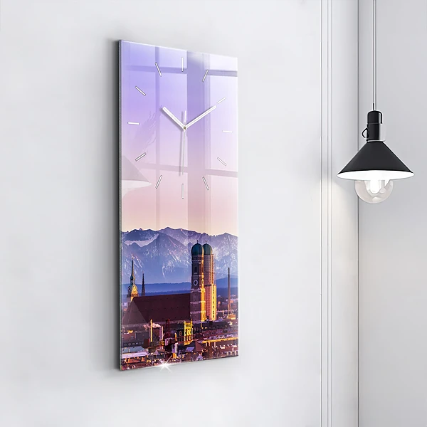 Vertikale Uhr mit motiv Deutsche Alpen München